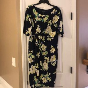 Navy w/floral print dress. Ss 16